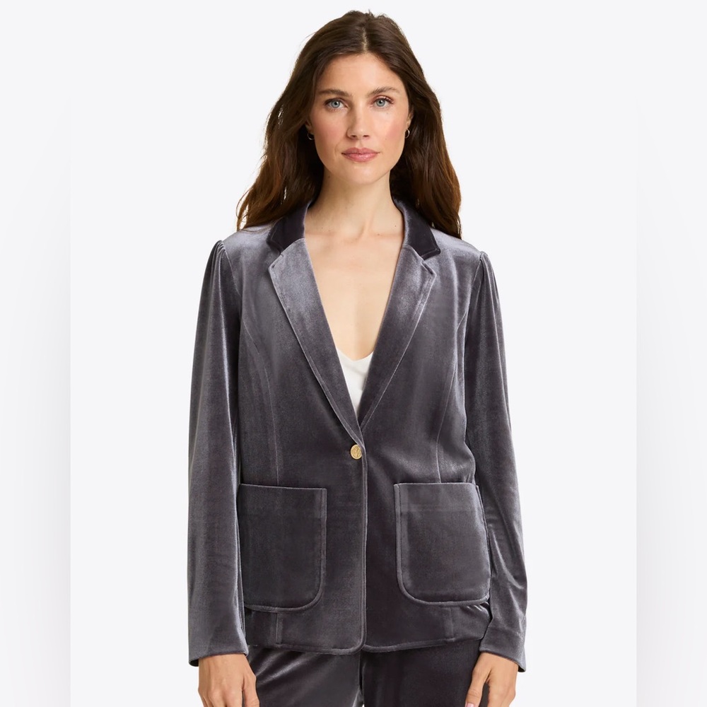 Draper James Black Velvet Blazer